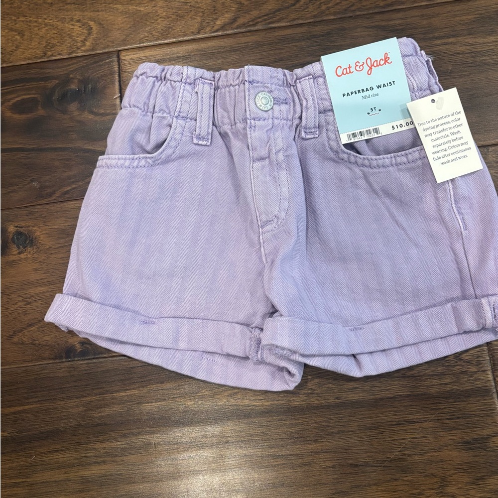 Cat & Jack Lavender Paperbag Waist Girls' Shorts